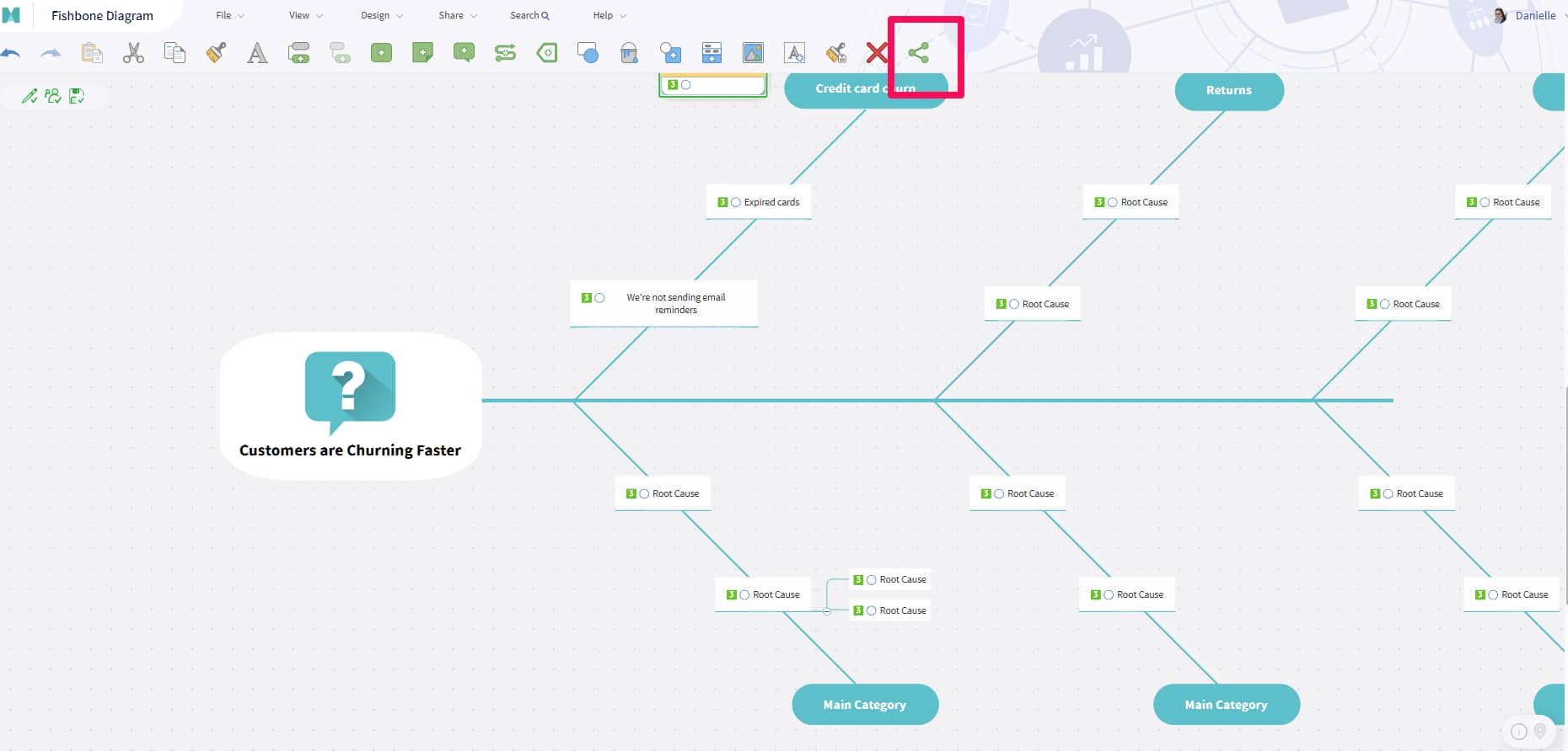 Share your fishbone/cause and effect/ Ishikawa diagram with your team
