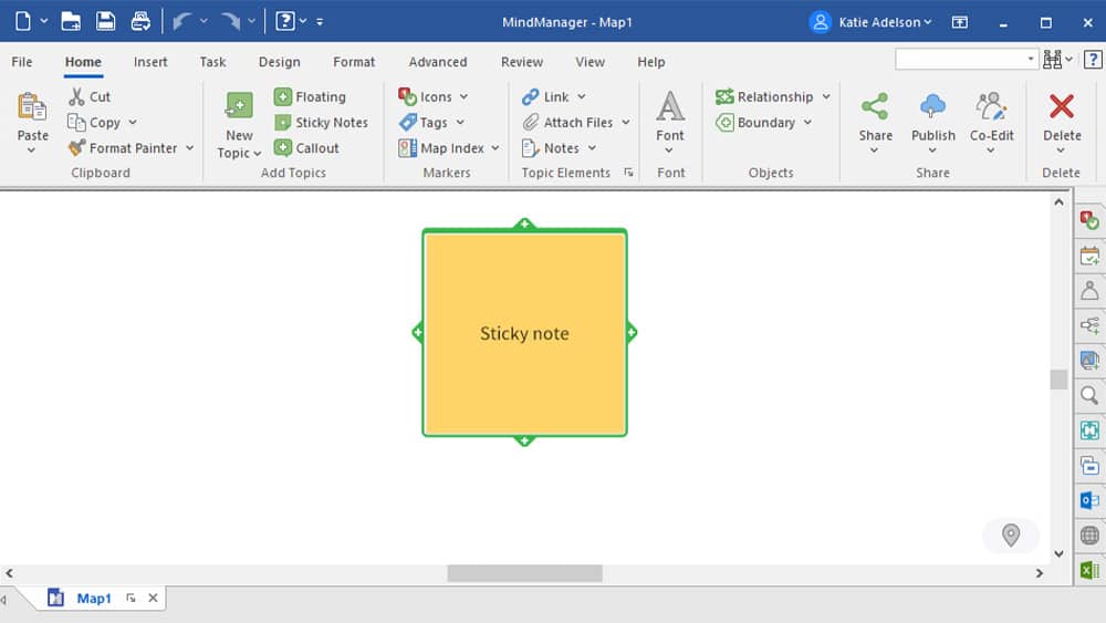Use the sticky notes feature within the whiteboard template to visualize ideas