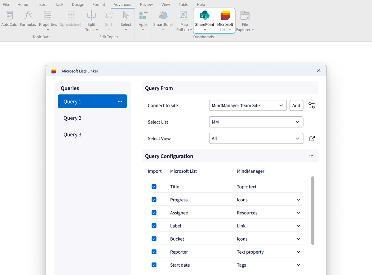 Microsoft SharePoint and Lists integration