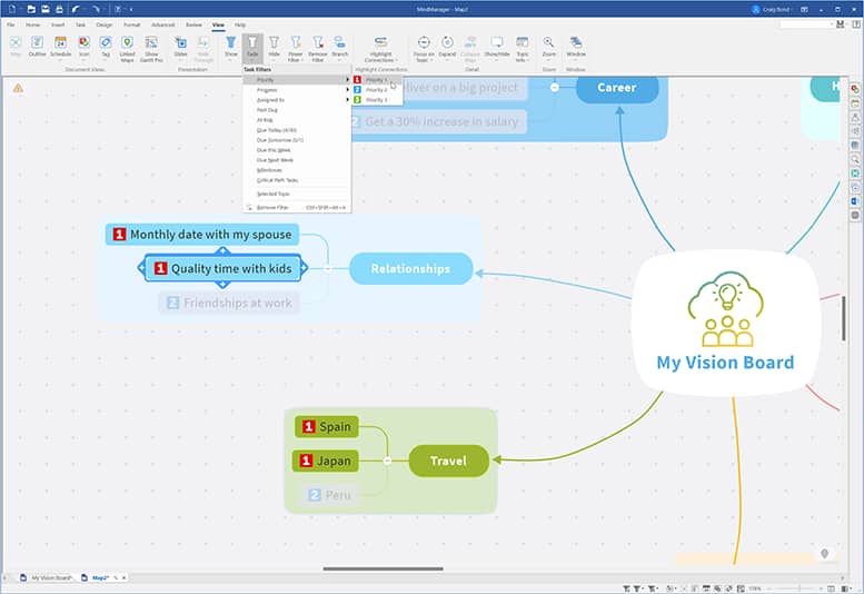 Utilize MindManager’s visual tools